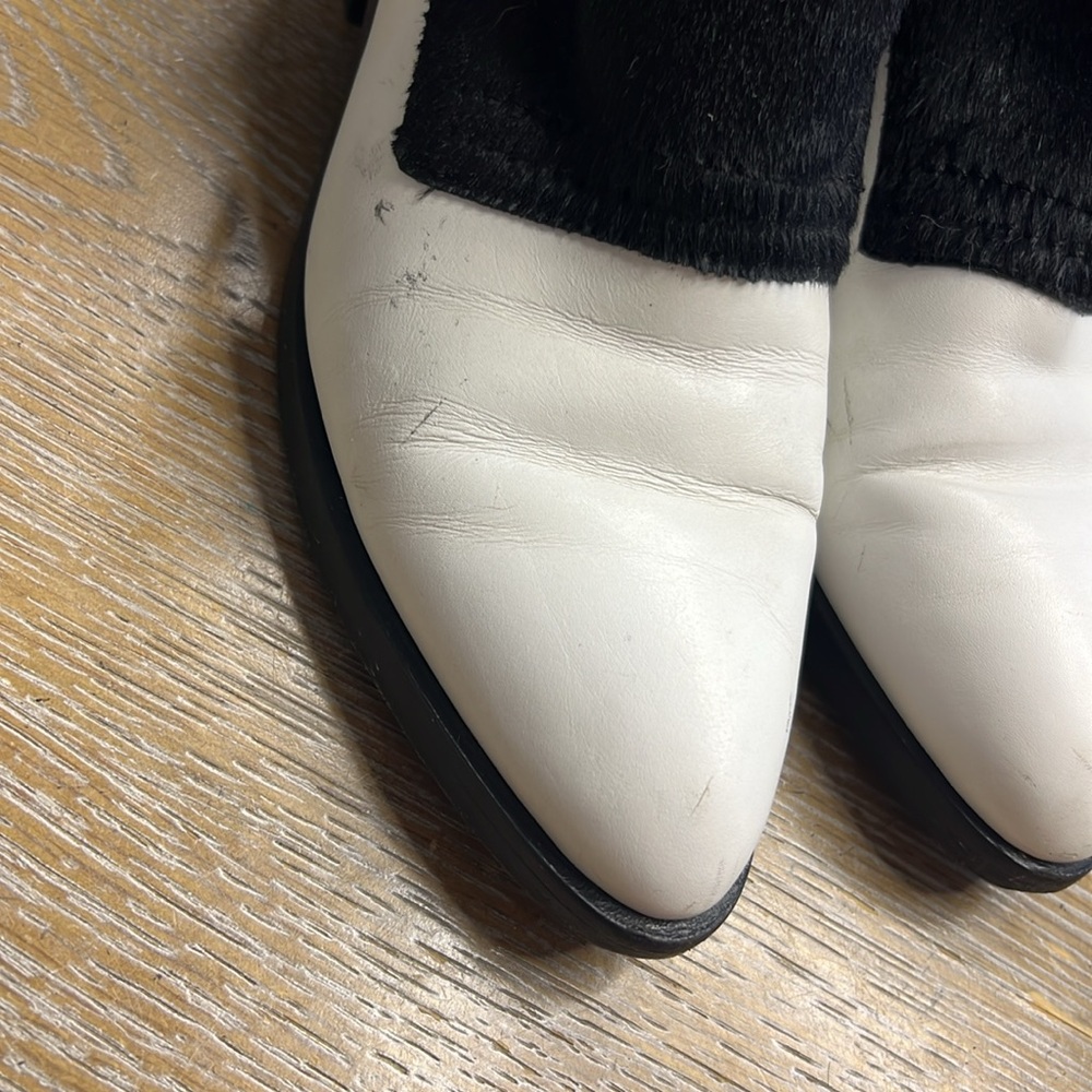 Alexander Wang Black & White Calf-Hair Cara Boots - Picture 9 of 13